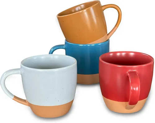 Miniatura 11 de Mora Ceramic Artisan - Juego de 4 tazas grandes mate para latte de 16 oz - Aptas para microondas, tazas de café de porcelana con asa grande