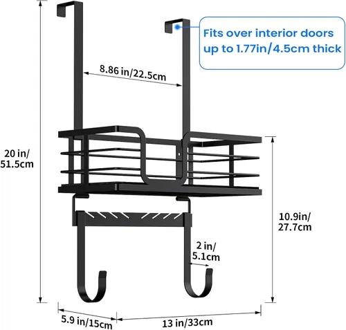 Miniatura 3 de TJ.MOREE Colgador de tabla de planchar para colgar sobre la puerta/pared, plancha de lavandería y tabla de planchar, almacenamiento para rociadores