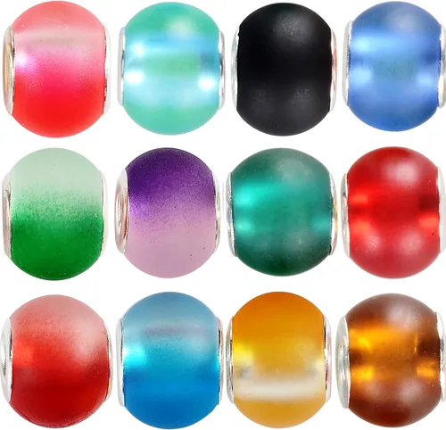 Miniatura 11 de RUBYCA 30 cuentas de cristal de Murano abstracto a granel para pulseras europeas para hacer joyas de bricolaje