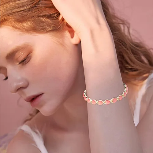 Miniatura 2 de Pulseras elásticas con cuentas para mujer, estilo bohemio, apilables, con forma de corazón, ojo de gato, para mujeres y niñas, pulsera elástica