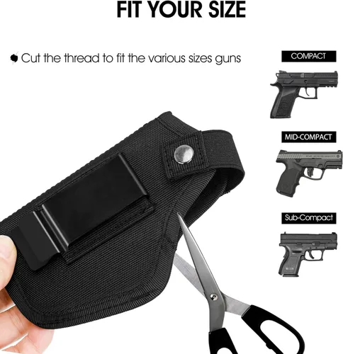 Miniatura 4 de Paquete de 2 fundas mejoradas para pistola de transporte oculto para hombres y mujeres, funda universal IWB OWB para mano derecha/izquierda