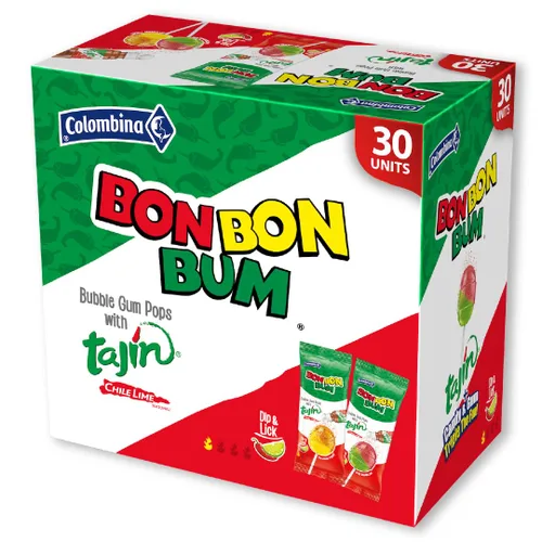 Miniatura 12 de Colombina Bon Bon Bum Tropical Maracuyá y Sandía con Condimento Tajin Chile Lima, 20 Unidades (Paquete de 1)