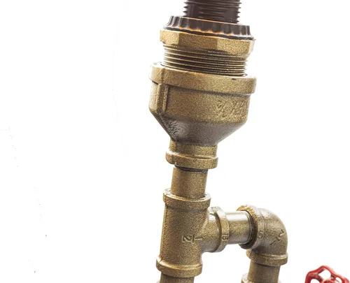 Miniatura 2 de Lámpara Steampunk con atenuador, regulable estilo loft industrial vintage estilo antiguo luz con bombilla, base de madera con tuberías de hierro