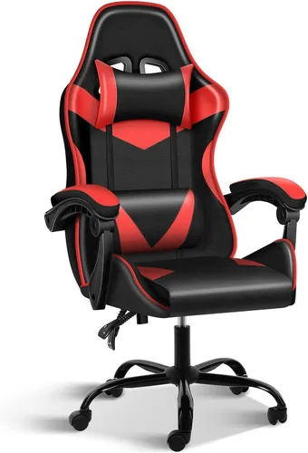 Miniatura 9 de YSSOA Silla de juegos, silla de jugador grande y alta, silla giratoria ajustable estilo carreras, sillas ergonómicas de videojuegos