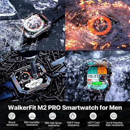 Miniatura 2 de Reloj inteligente militar para hombre, reloj inteligente de seguimiento de actividad física para Android/iPhone, pantalla HD de 1.91 pulgadas
