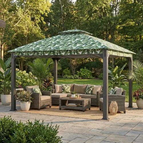 Miniatura 2 de Garden Winds Toldo de repuesto duradero 350 compatible con Shadow Creek de 10 x 12 pies modelo L-GZ1140PST - Palm