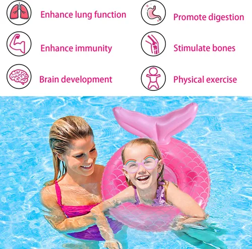 Miniatura 4 de ZEYGLXC Flotadores de piscina para bebés de 6 a 48 meses, anillo inflable de natación con asiento y asa para bebés y niños pequeños, entrenamiento
