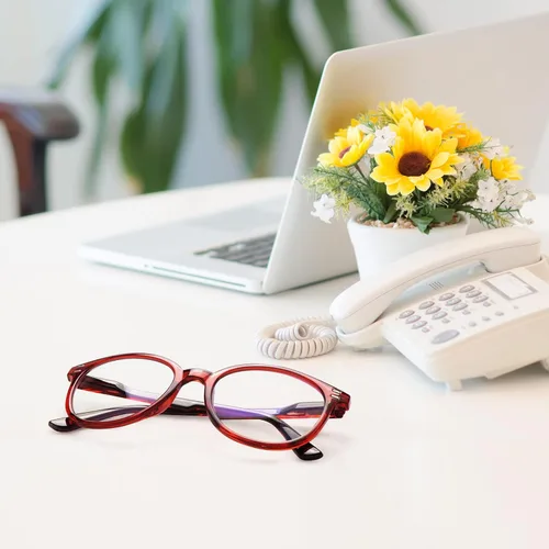 Miniatura 7 de COJWIS Reading Glasses Blue Light Blocking 5 Pack Spring Hinge Fashion Readers for Men and Women Anti Glare Filter Eyeglasses 143-2 5C