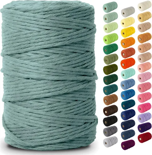 Miniatura 127 de Nook Theory - Cuerda de macramé de 3 mm, 220 yardas de cuerda de algodón, hilo de 4 mm y 5 mm, cuerda para manualidades, perfecta para colgantes