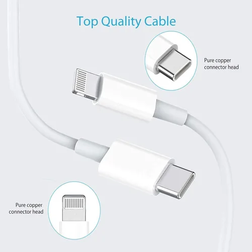 Miniatura 3 de DelTucci Cargador para iPhone de Carga Rápida, Bloque de Carga USB C de Pared con Enchufe de Viaje y Cable Rápido USB C a Lightning Compatible