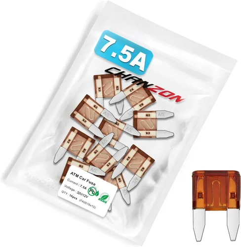 Chanzon Fusible de hoja mini ATM/APM de 7.5 A con certificación UL, 10 fusibles automáticos de 7.5 amperios y 32 V, soplado rápido para automóvil,
