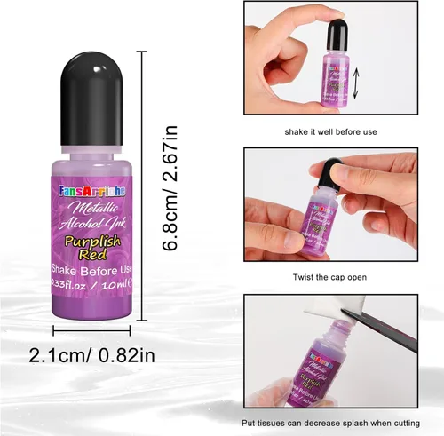 Miniatura 4 de FansArriche Tintas de Alcohol para Resina, Juego de 32 Colores de Tinta de Alcohol de Alta Concentración para Resina Epoxy, Tinta de Resina a Base