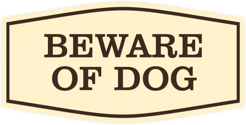 Miniatura 56 de All Quality Fancy Beware of Dog Letrero Material duradero Señales de seguridad para el hogar Fácil de instalar (negro/oro), mediano, 1 paquete