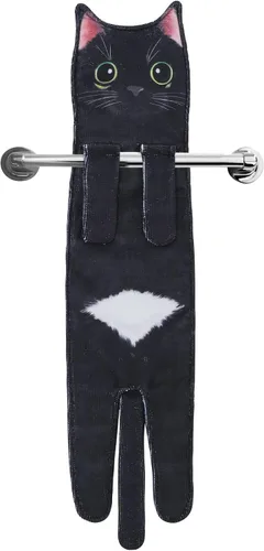 Miniatura 22 de Toallas de mano divertidas con forma de gato para baño y cocina, adorno de gato bonito y decorativo, toallas para la cara para colgar, para el Día