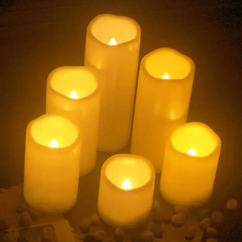 Miniatura 7 de Paquete de 2 velas de 7 pulgadas sin llama para exteriores, funciona con pilas, con temporizador, impermeables, parpadeantes, velas falsas LED
