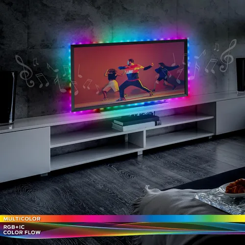 Miniatura 2 de XTREME Monster - Tira de luz LED de flujo multicolor de 13.1 pies, control de voz, aplicación inteligente y control de voz, fácil montaje