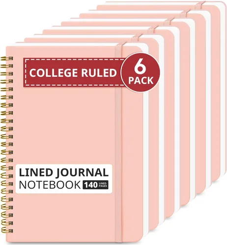 Miniatura 54 de Cuaderno rayado en espiral para mujeres y hombres, 140 páginas, cuaderno de tapa dura con rayas universitarias para trabajo y toma de notas, diarios
