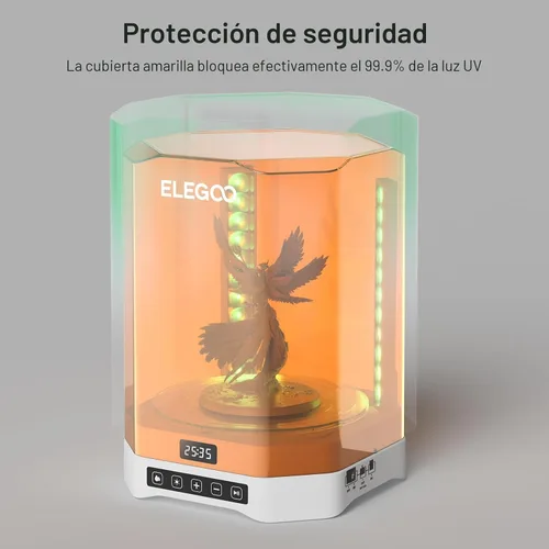 Miniatura 6 de ELEGOO Mercury Plus V3.0 - Estación de lavado y curado, gran capacidad de 7.5 L, compatible con impresoras 3D Mars Saturn Photon Halot MSLA LCD DLP
