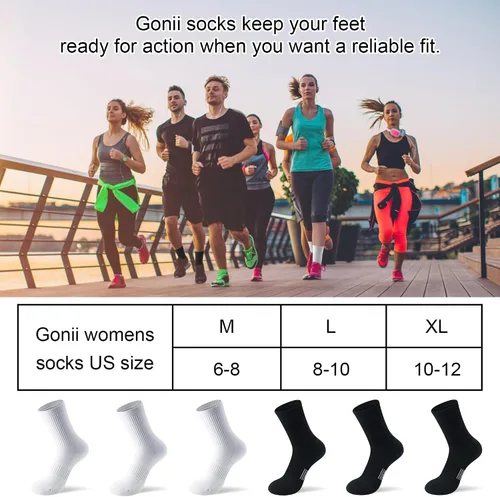 Miniatura 6 de Gonii Crew Socks Women Hiking Running Athletic Cushioned Compression Socks 5-6 Pairs
