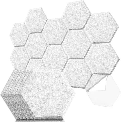 Miniatura 18 de Art3dwallpanels Paquete de 12 paneles acústicos autoadhesivos, 14" X 12" X 0.4" paneles de pared insonorizados, paneles de absorción de sonido