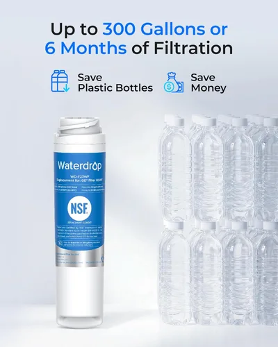 Miniatura 8 de Filtro de agua potable Waterdrop GSWF para refrigerador, reemplazo para GE® GSWF Smart Water 238C2334P001, Kenmore 46-9914, 469914, 9914, 3 filtros