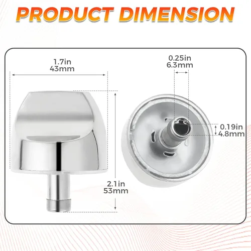 Miniatura 7 de Paquete de 5 perillas de control de quemador de cocina WB03X32194 WB03T10329, perillas de acero inoxidable para estufa GE Cafe Series, reemplazo