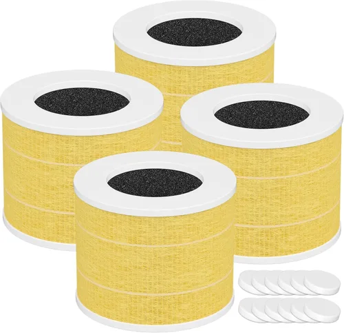 Miniatura 12 de 2 paquetes de filtros Core Mini H13 True HEPA para LEVOIT Core Mini Core Mini-P Purificador de Aire, Filtro de Repuesto 3 en 1 HEPA, Carbón Activado