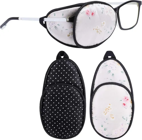 Miniatura 12 de eZAKKA Parches para ojos para adultos, parche ocular médico para gafas, parche ocular médico de seda para parches de ojo vago para mujeres