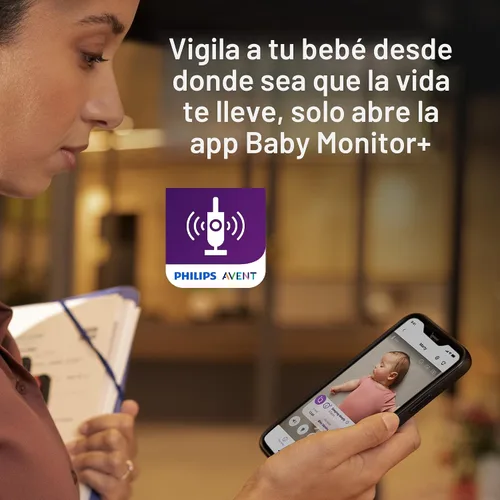 Miniatura 7 de Philips Avent Monitor de bebé conectado de alta calidad, monitor inteligente para bebés con aplicación, cámara de 1080p, seguimiento de movimiento