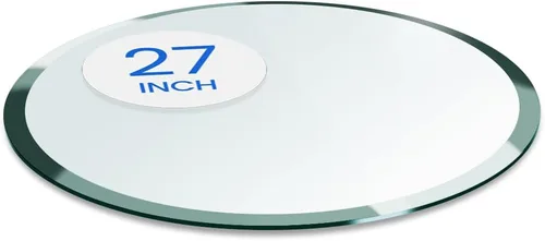 Miniatura 75 de Dulles Glass Superficie de Mesa de Vidrio Redonda de 12 Pulgadas - Templado - Superficie de Vidrio de 3/8 Pulgadas de Grosor, Pulido Plano Seguro