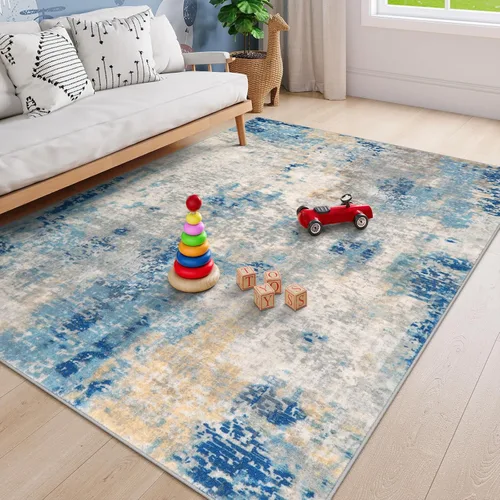 Miniatura 90 de Lahome Alfombra Redonda Abstracta Moderna de 6 pies - Alfombras Circulares Grandes Rojas de 6x6 para Sala de Estar, Dormitorio, Comedor, Tapete