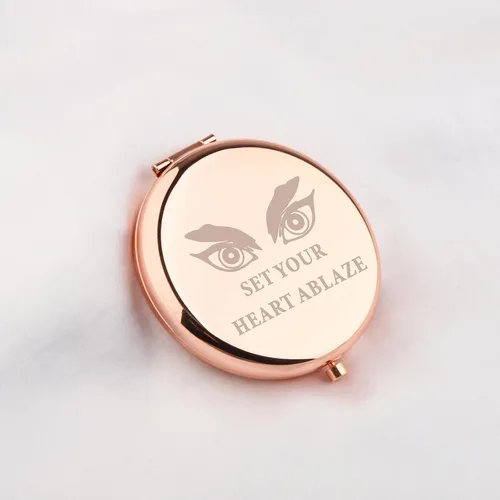 Miniatura 4 de WUSUANED Juego de regalo inspirador de espejo de manga de anime, tu corazón ardiente, regalos inspirados en anime, espejo de maquillaje Rengoku