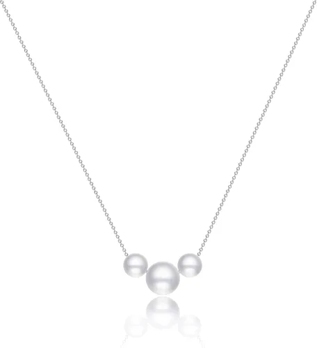 Miniatura 5 de Delicado collar con colgante de perlas para mujer, chapado en oro de 14 quilates, elegante collar de perlas de agua dulce, collar de perlas con clip