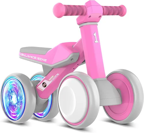Miniatura 10 de ESPRAY - Bicicleta de equilibrio para bebés con iluminación colorida, para niños de 1 año, primera bicicleta para niños de 12 a 24 meses con asiento