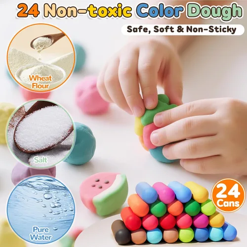 Miniatura 5 de Crelloci Juego de 4 en 1 de plastilina de colores para cocina, máquina de creación de helado, fideos, hamburguesas y pastel, juguetes de modelado