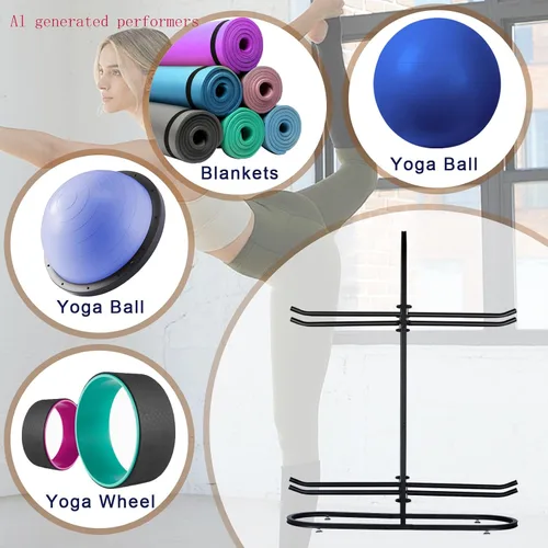 Miniatura 2 de Estante estabilizador para pelotas de ejercicio, soporte para pelotas de medicina y almacenamiento de pelotas de yoga, adecuado para pelotas