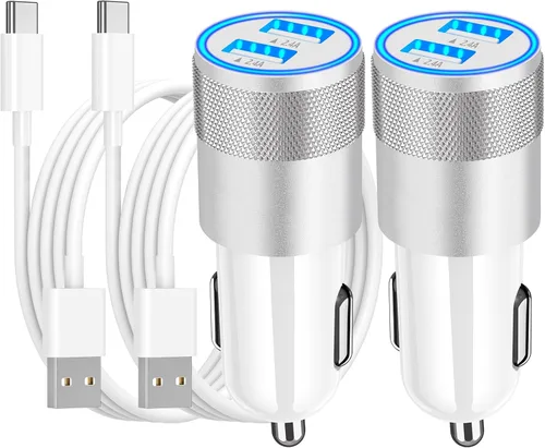 Miniatura 12 de Cargador rápido para automóvil con certificación MFi de Apple, paquete de 2 unidades de 4.8 A, cargador USB dual de 4.8 A, cargador Carplay USB