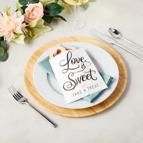 Miniatura 2 de Sparkle and Bash Love Is Sweet - Bolsas de papel para golosinas – Paquete de 100 unidades, 5 x 7.5 pulgadas, color blanco, bolsas de regalo