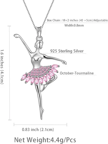Miniatura 4 de Aurora Tears Collar de bailarina pequeña bailarina, bailarina, ballerina, regalo de recital de ballerina, plata de ley 925, colgante de baile