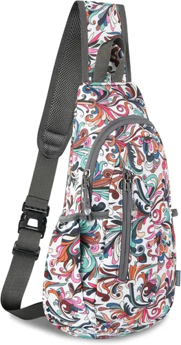 Miniatura 26 de TITECOUGO Bolso bandolera pequeño, mochila cruzada ligera para hombres y mujeres, bolsa de hombro para deportes y exteriores Azul marino/azul