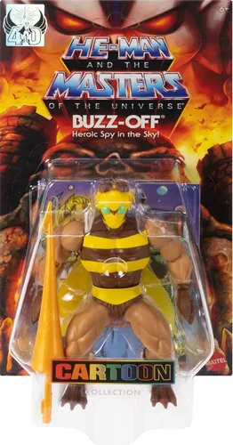 Miniatura 2 de Masters of The Universe Origins - Figura de acción Buzz-Off Cartoon Collection, 5.5 pulgadas, líder de abeja de TV de los años 80 alado y con gafas