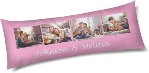 Miniatura 15 de InterestPrint Funda de almohada corporal personalizada de 21 x 60 pulgadas, con nombre de imagen, imagen, texto, funda de almohada corporal para N.º