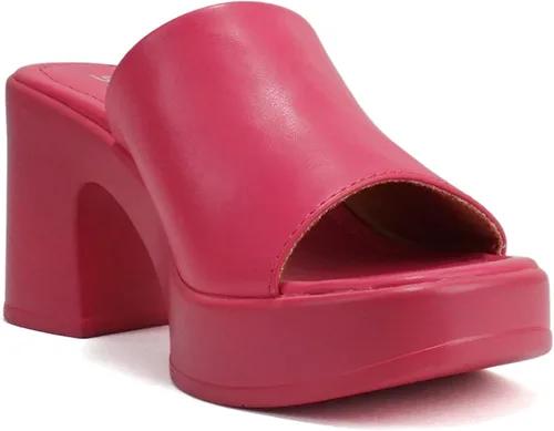 Miniatura 4 de Soda "TYPO" Sandalias de tacón de bloque con punta cuadrada abierta para mujer