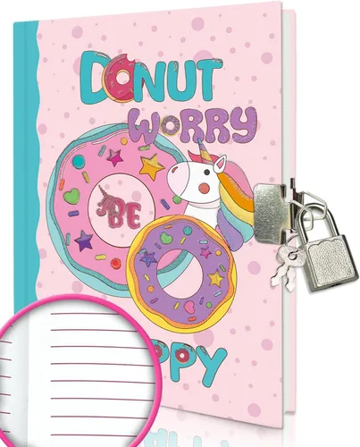 Miniatura 9 de GINMLYDA Diario para niñas con candado para niños, 7 x 5.25 pulgadas, 160 páginas rayadas, cuaderno secreto de princesa rosa para niñas