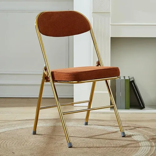 Miniatura 31 de Sillas de comedor modernas, silla auxiliar tapizada para el hogar, con acabado mate, silla de comedor plegable con respaldo abierto, silla sin