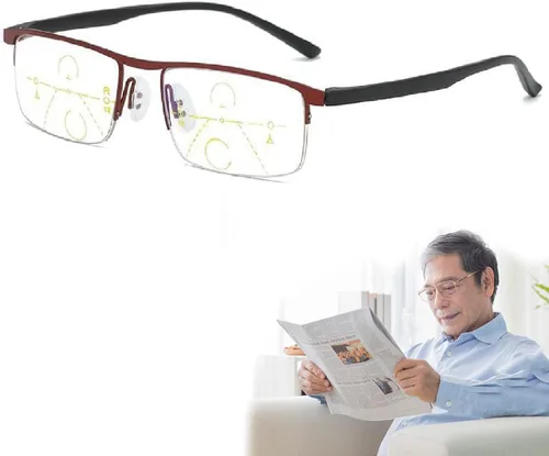 Miniatura 4 de Gafas de lectura, anteojos de lectura de doble uso lejano y cercano, anteojos de lectura progresivos (3 unidades, 1 x)