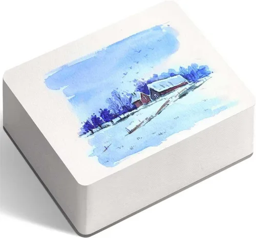 Miniatura 16 de FLUNBRATO Bloc de papel para acuarela, 80 hojas, 4.7 x 4.7 pulgadas, 100% algodón, prensa en frío, sin ácidos, 140 libras, 300 GSM, encuadernación
