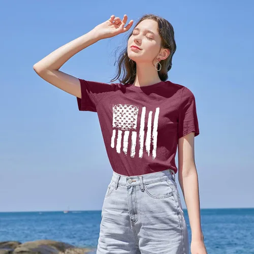 Miniatura 2 de Graphic Tees for Women Patriotic Shirts for Women Short Sleeve Tshirts Shirts Summer Casual Tee Tops
