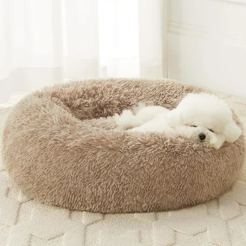 Miniatura 14 de WNPETHOME Cama Calmante para Perros Cama para Gatos Dona, Cama de Mascotas de Piel Sintética Auto-Calentable Dona Abrazadora, Cómodas Camas Redondas