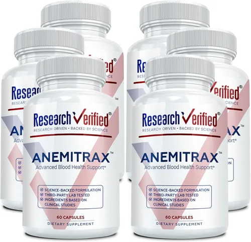 Miniatura 9 de Research Verified Anemitrax - Reponer hierro, regular la hemoglobina, mejorar la energía - Hierro, vitamina C, vitamina A, B12, folato, bioperina